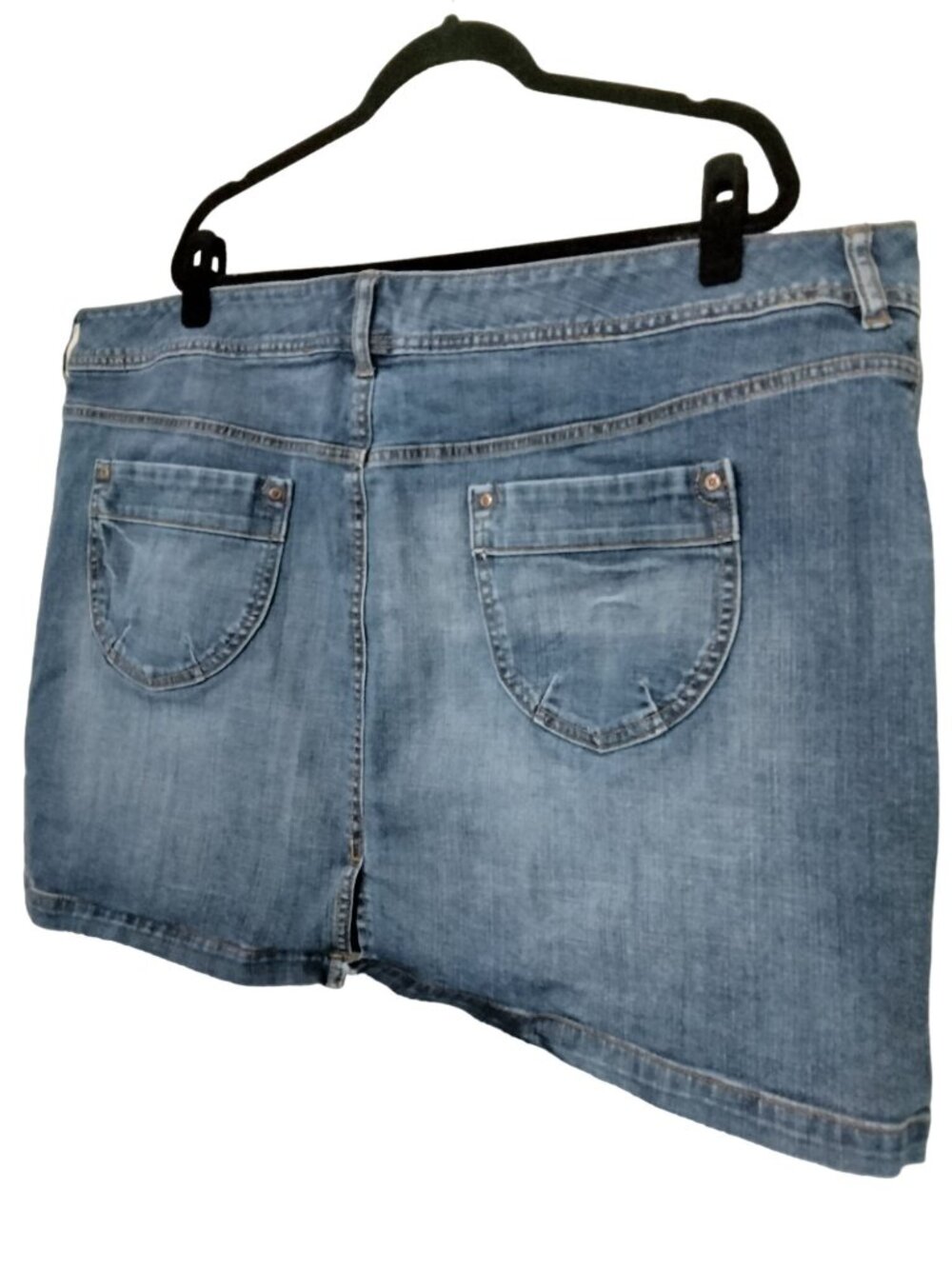 Old Navy Plus Size 26 Skirt Mini Denim Light Blue Casual Stretchy Low Waist - Picture 5 of 8